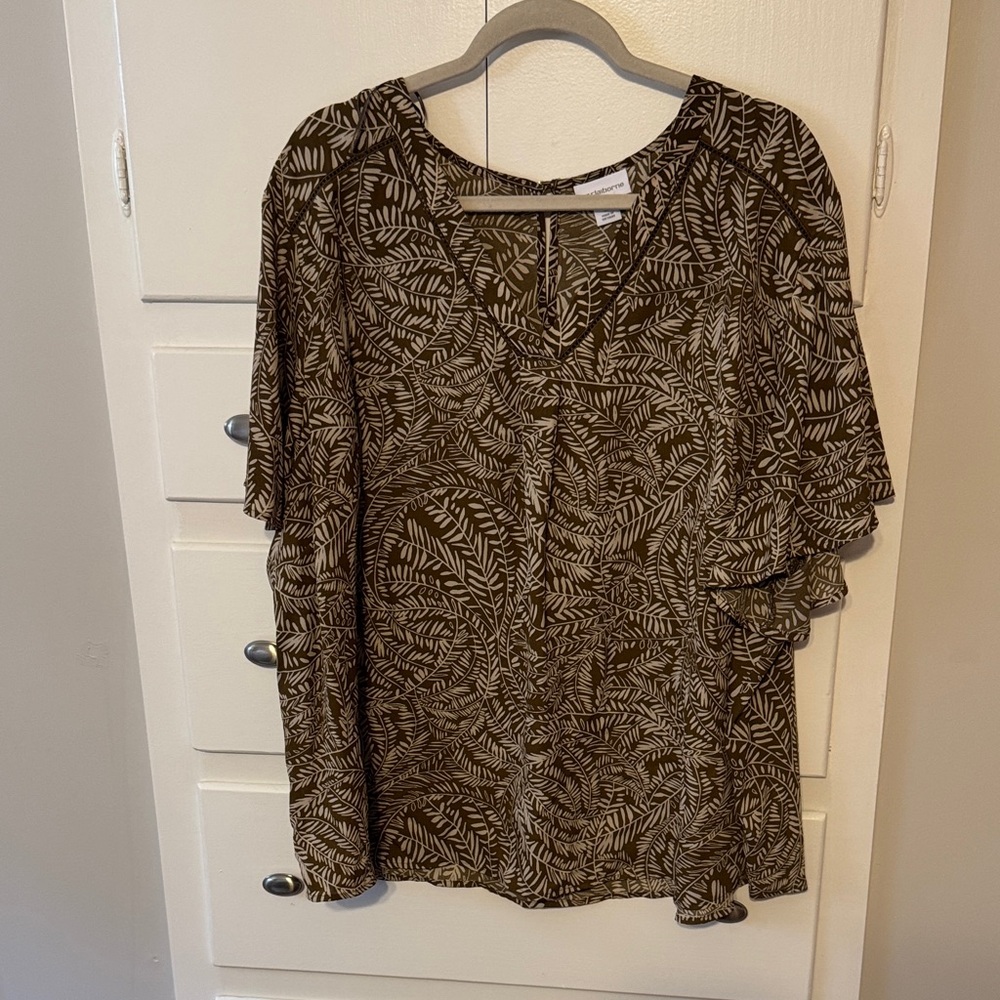 Leaf Print Women's Top Liz Claiborne 3X